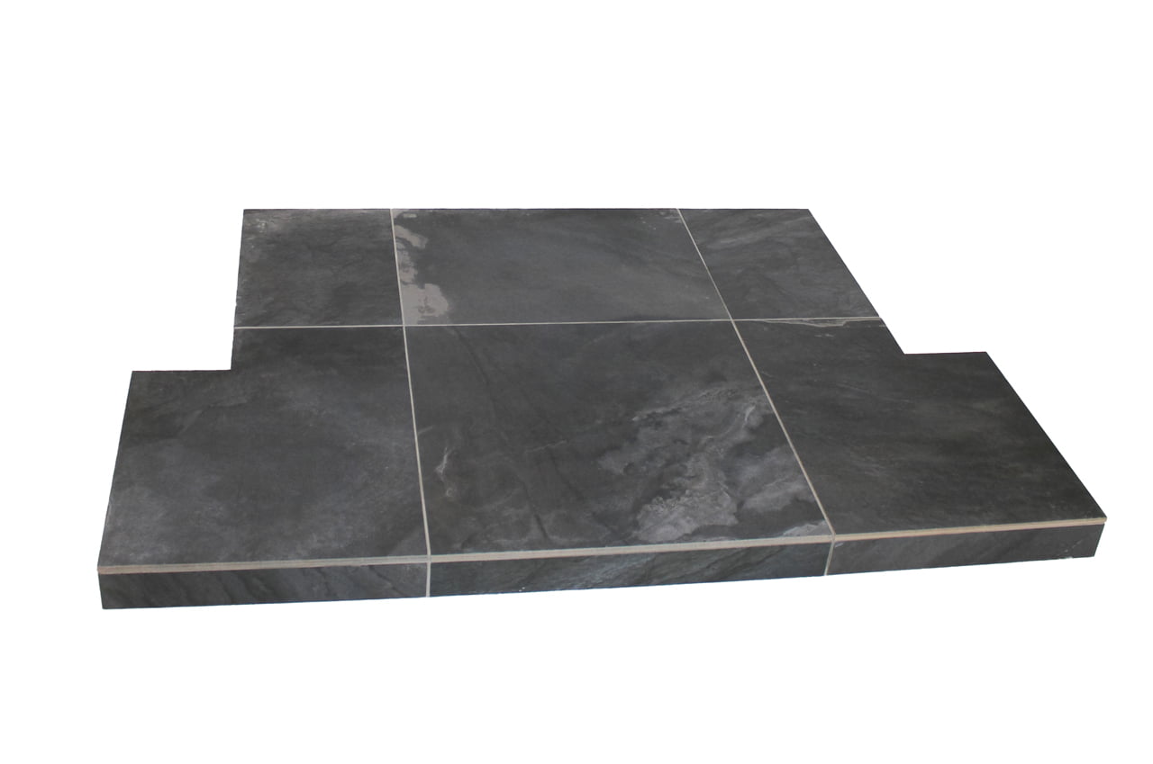 Primative Anthracite Hearth Fireplace and stove centre Peak Fireplaces