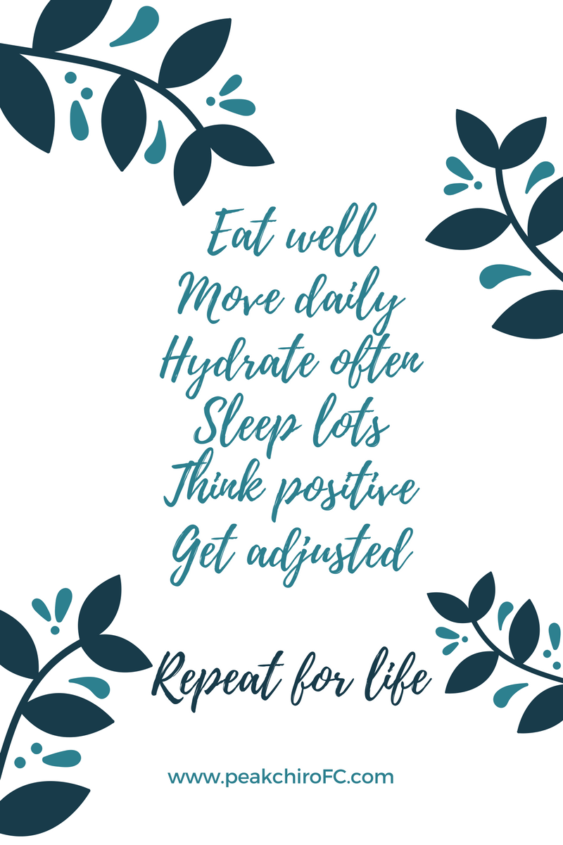 A simple review The 6 aspects of health! Peak Performance Chiropractic