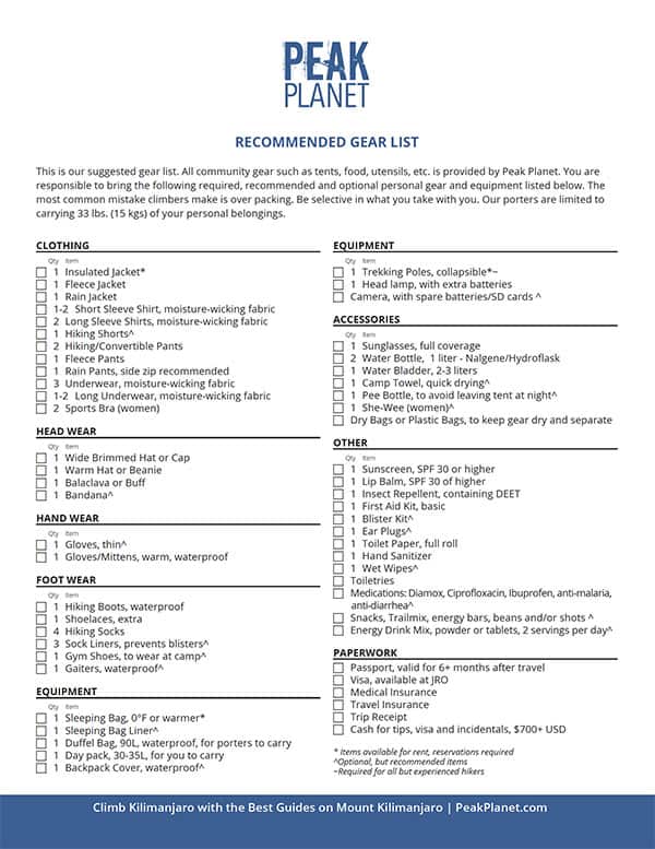 Climb Kilimanjaro Preparation