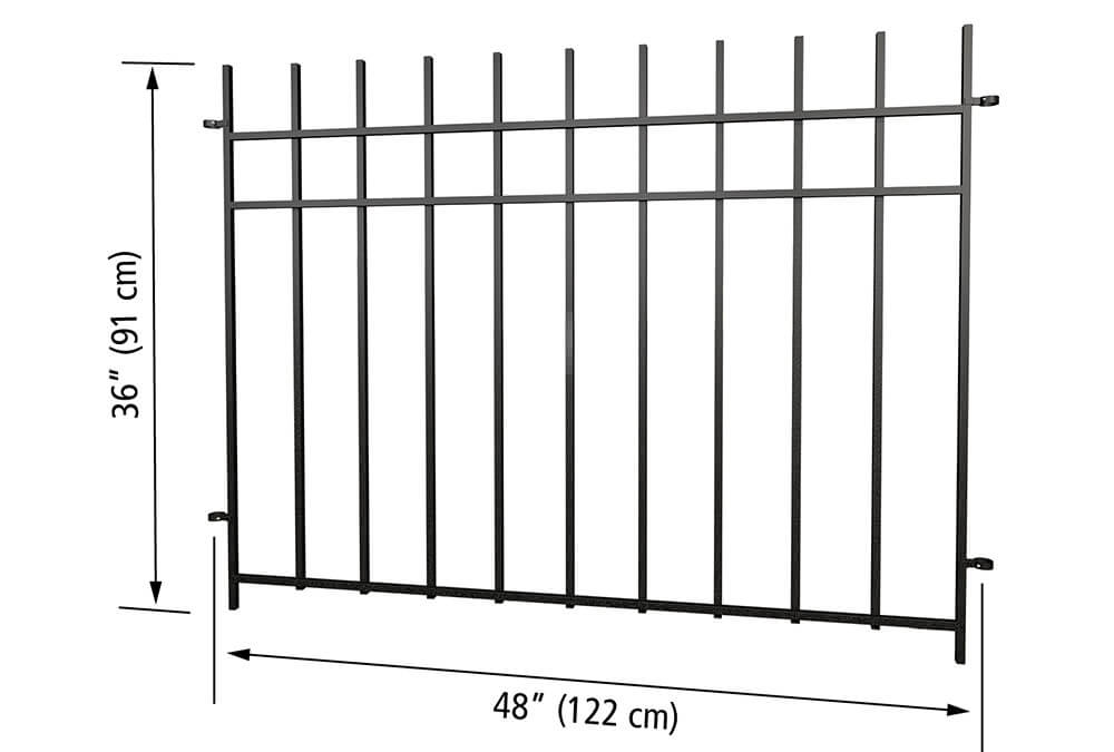 DigFree Fencing 'Niagara' 4 ft. Wide Metal Fence Panel Peak Products