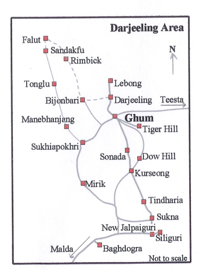 West Bengal Mountain Map Sandakphu
