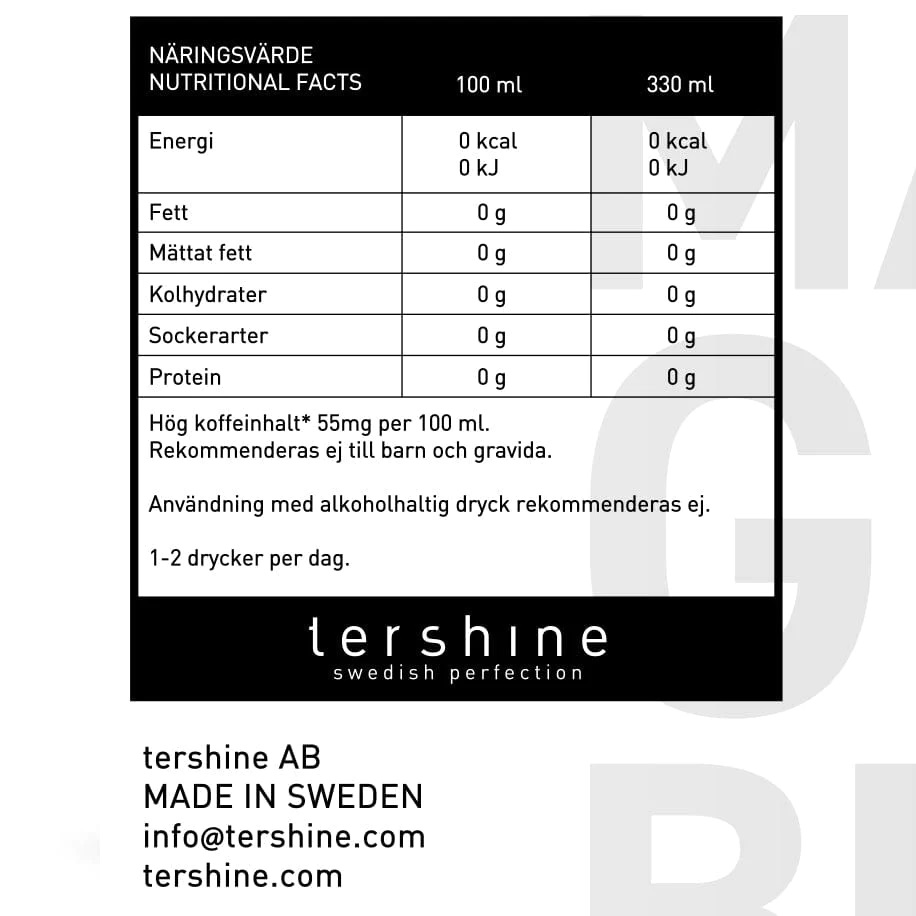 Tershine Revive energy drink 330ml Pean Sweden