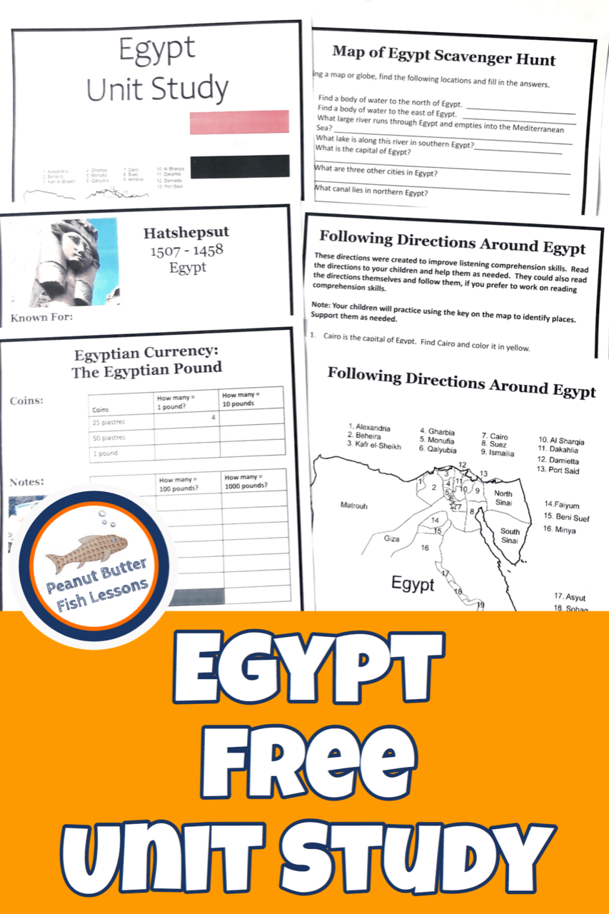 Learn About Egypt in Your Homeschool peanut butter fish lessons