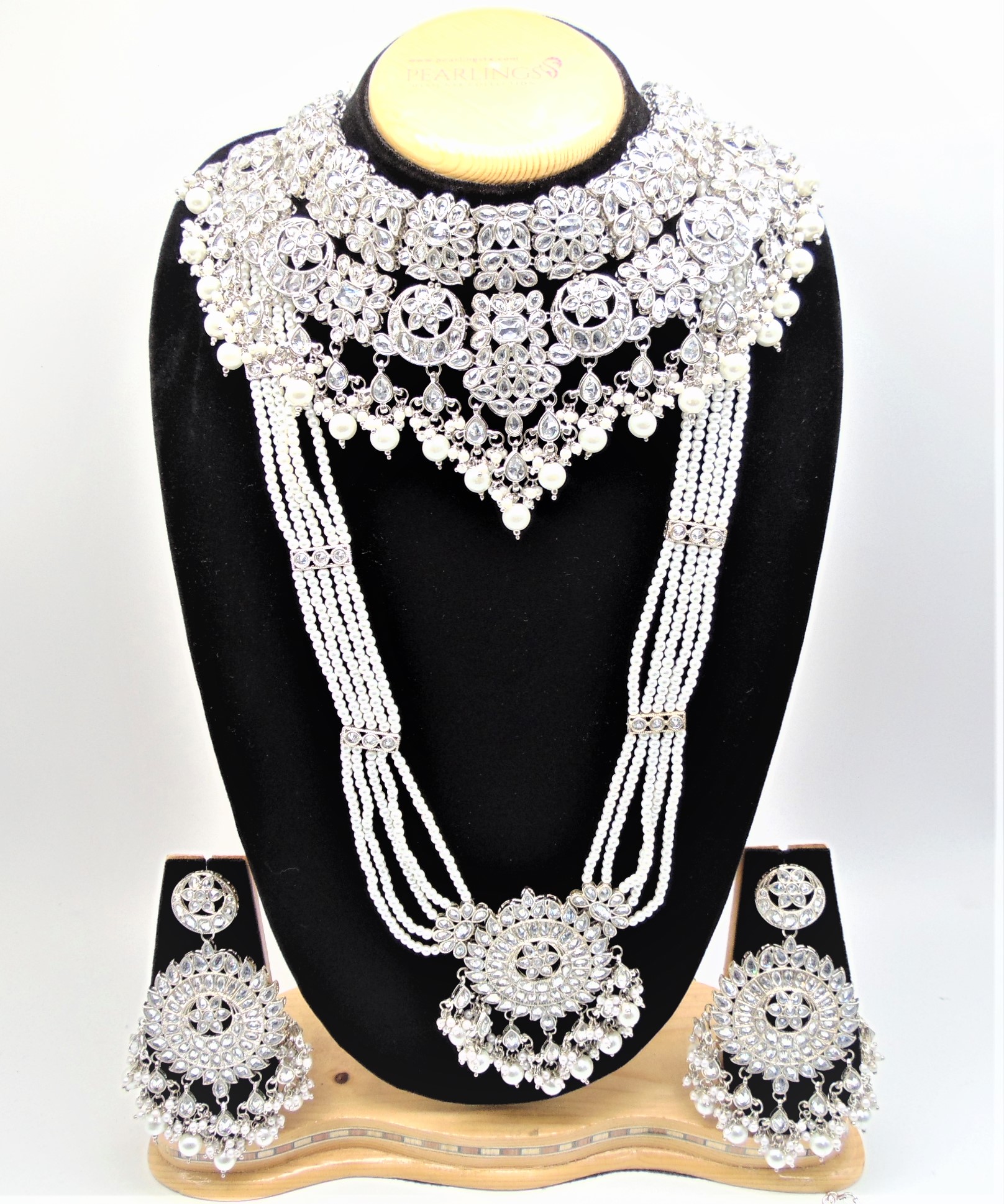 Beautiful SilverPlated RAD Crystal Bridal set Combo Pearlings