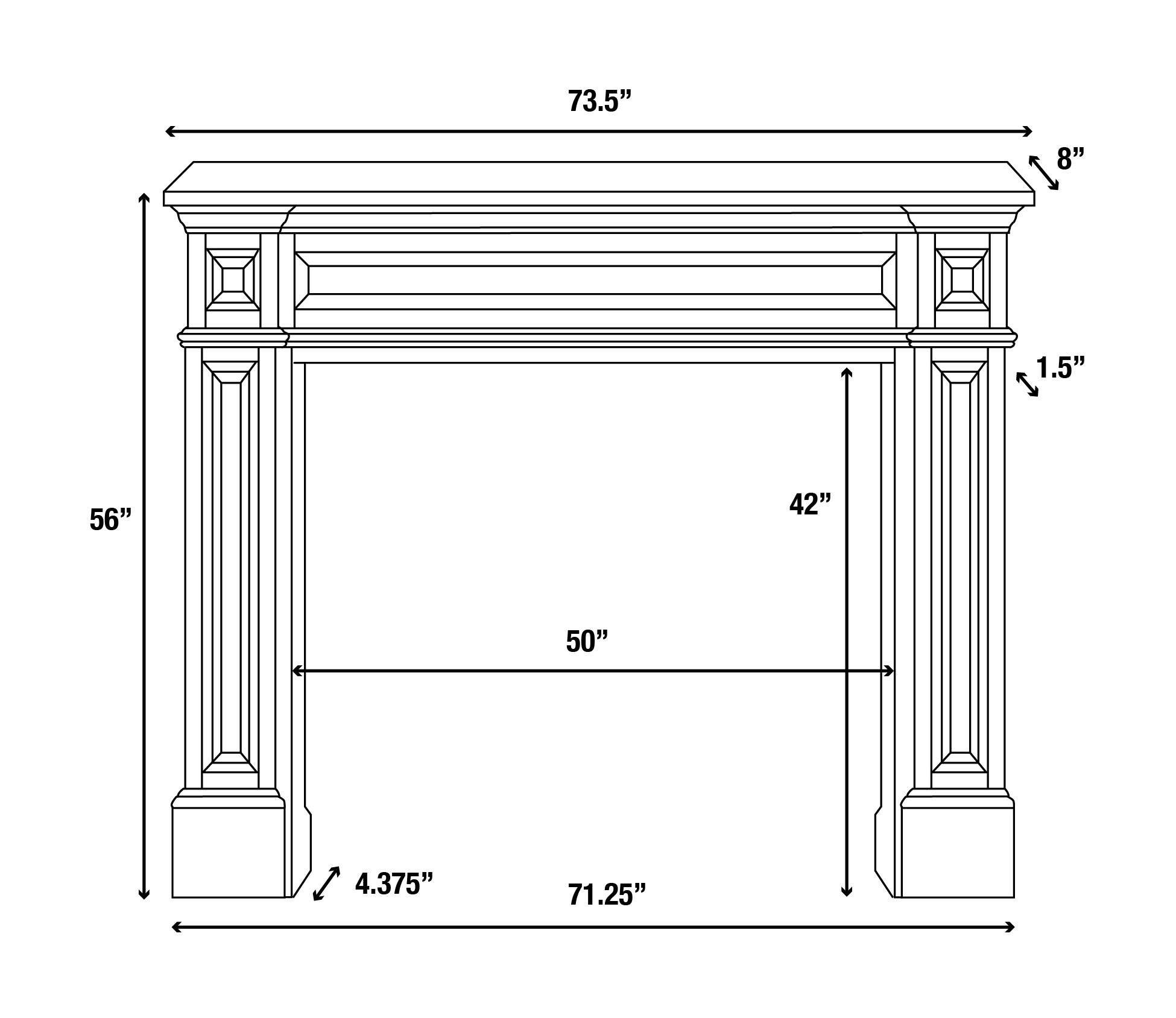 Pearl Mantels Classique Unfinished Wood Mantel Surround