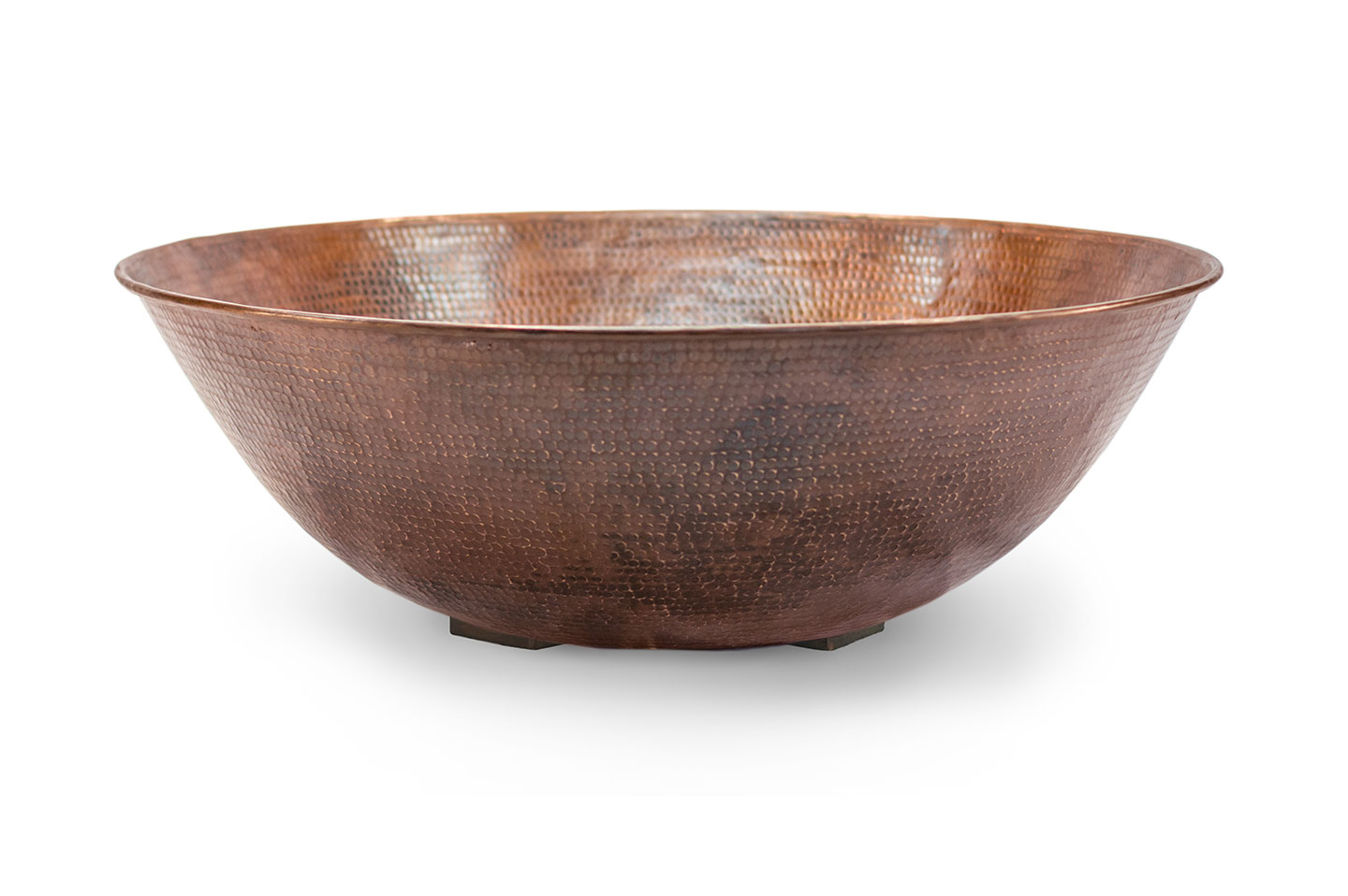 Hammered Copper Round Fire Bowl PebbleTec