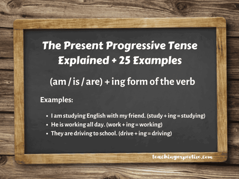 The Present Progressive Tense Explained + 25 Examples Pedagogue