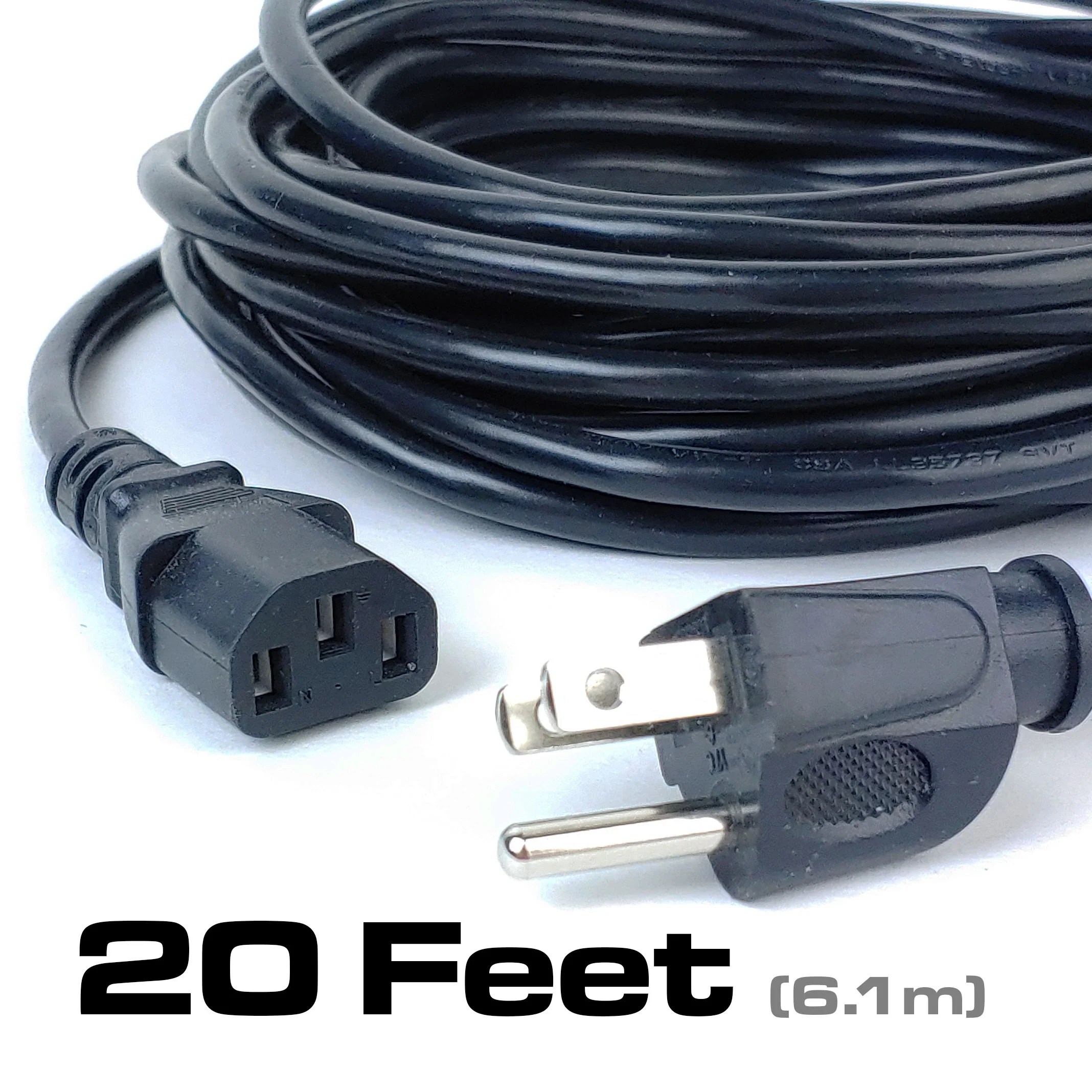 20 Foot Long AC Power Cord for Pedalboard Power Supplies & MultiEffec
