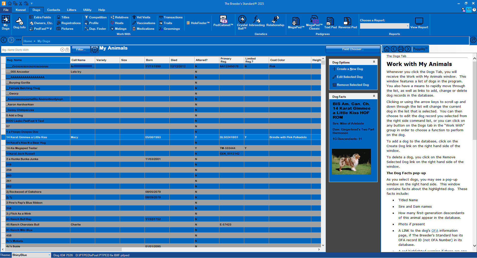 Dog Breeding Software, Pedigree Software by PedFast Breeder’s Standard®