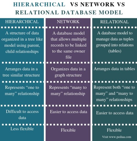 What is the Difference Between Hierarchical Network and Relational