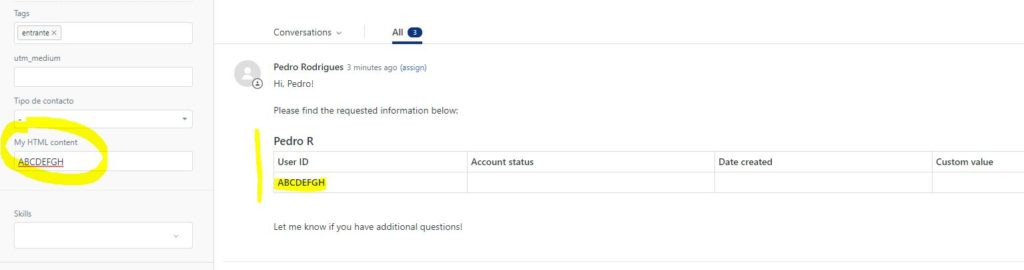 Zendesk add HTML to ticket comments with Dynamic Content