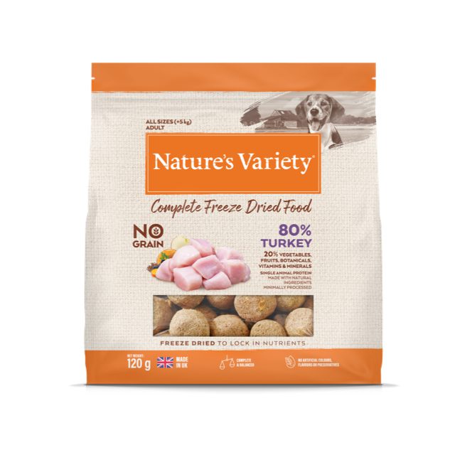 Natures Variety Freeze Dried Complete Turkey Dry Adult Dog Food 120g