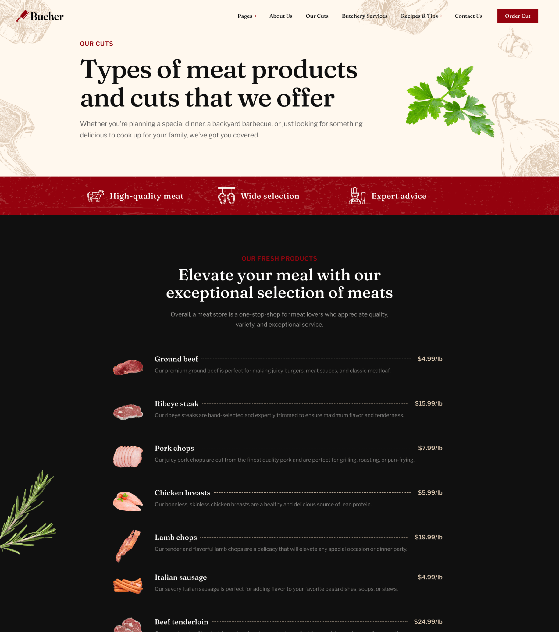 Bucher Meat Store & Butcher WordPress Theme