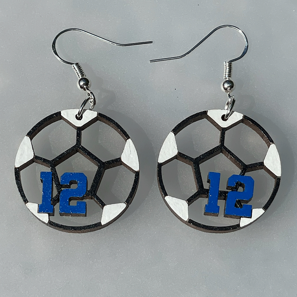 Soccer Number Earrings Peerless Visions LLC