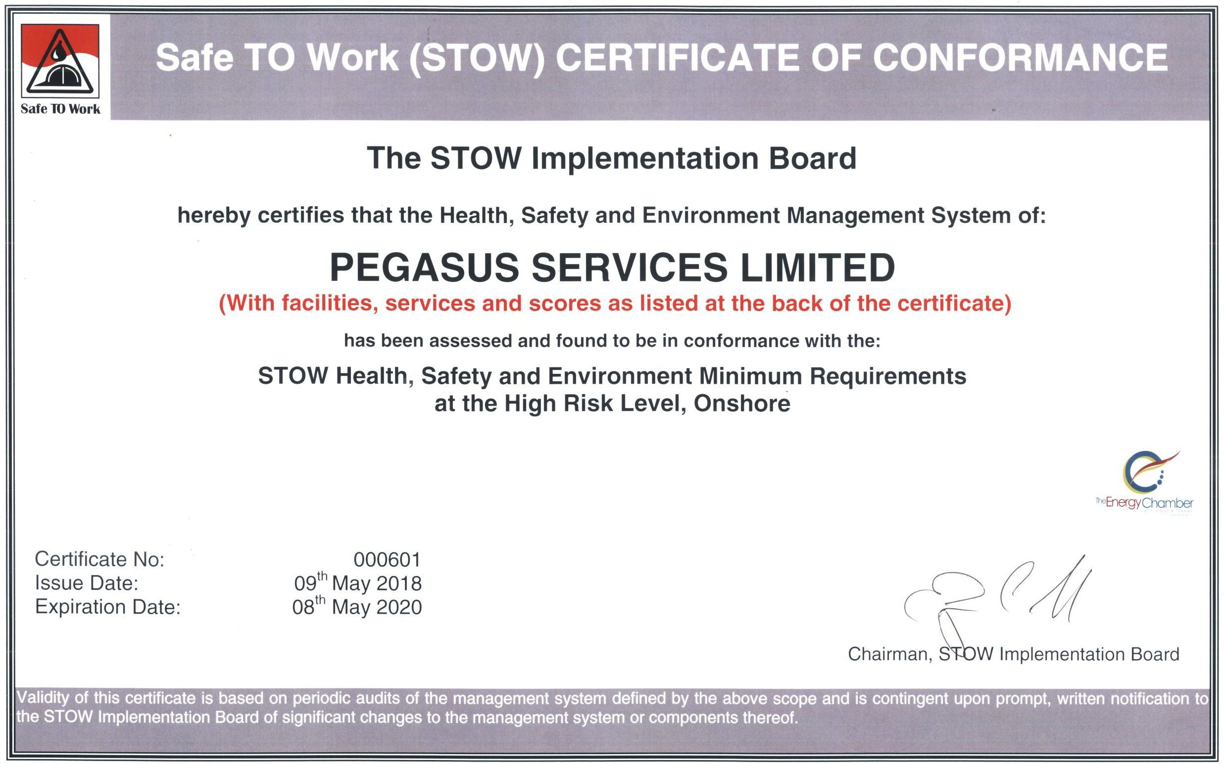 Stow Certification