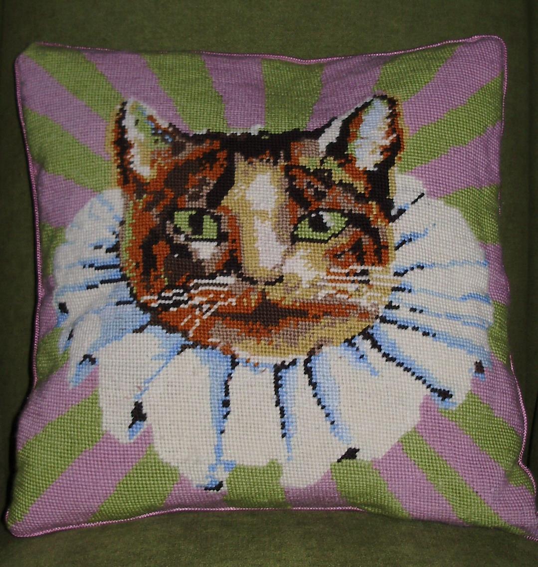 Needlepoint Cat Pillows Peggy Ehrhart