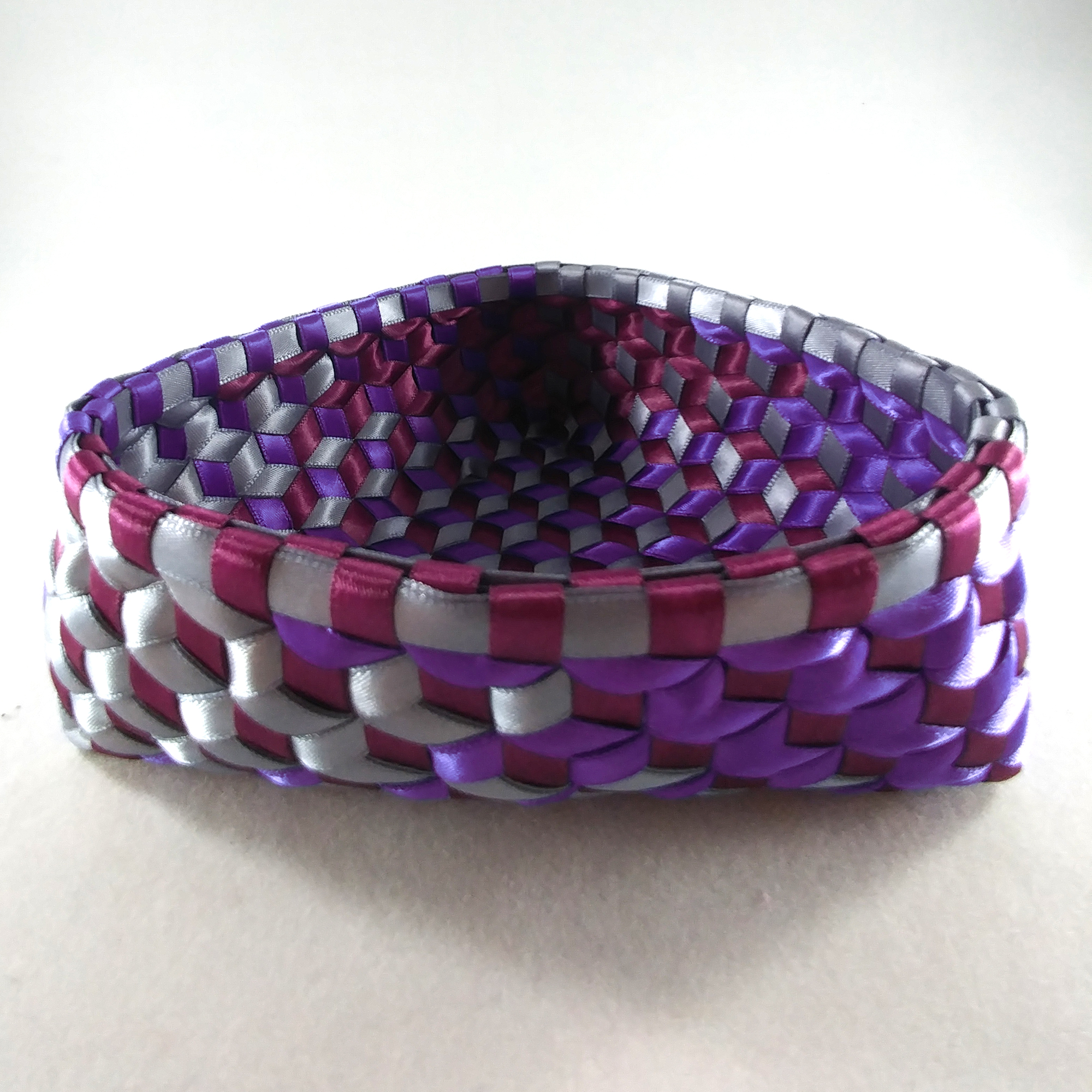 Extra Large Satin Ribbon Basket with Triangular Base Peggy Thrasher
