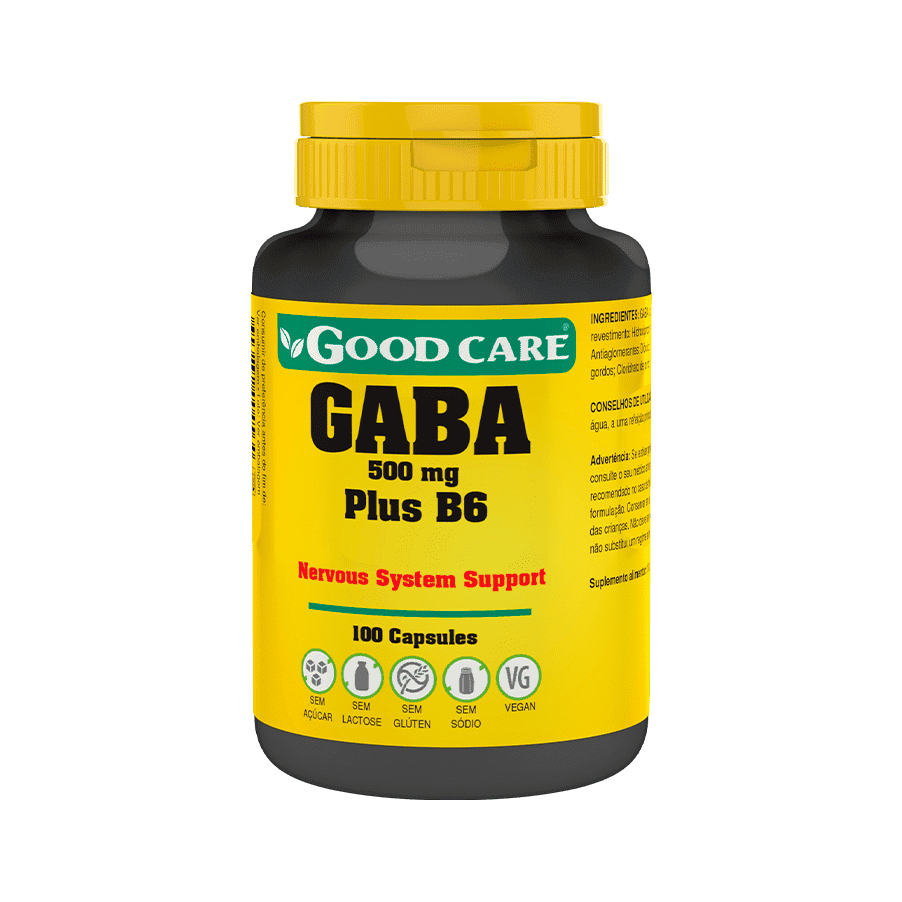 Gaba Plus B6 100 Cápsulas Vegetais 500mg Good Care Peixe Verde