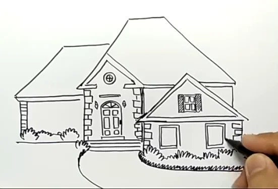 CARA MENGGAMBAR RUMAH DENGAN MUDAH
