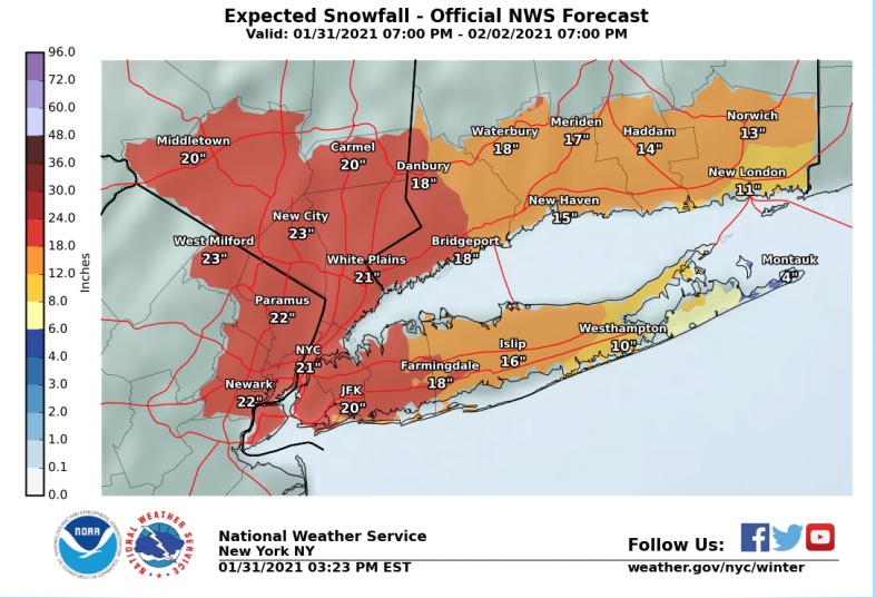Winter Storm Warning update 16 to 22 inches of snow through Tuesday