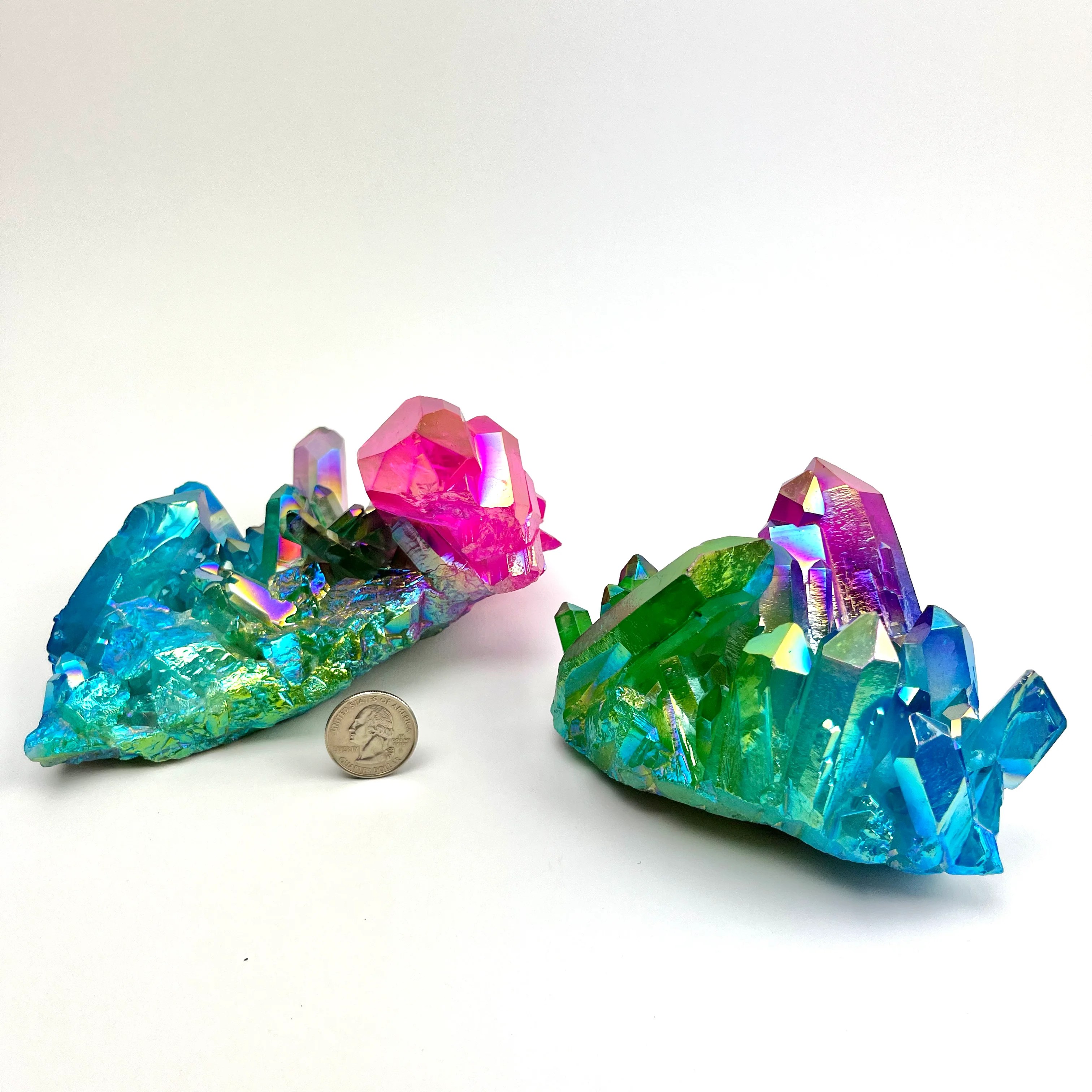 Triple Color Titanium Aura Cluster 130200mm China Pelham Grayson Rose