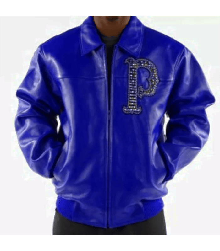 Pelle Pelle Blue Immortal Studded Leather Jacket PellePelle