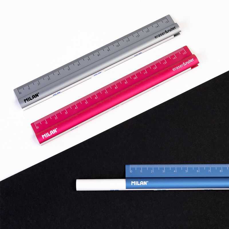 Eraser&ruler 15 cm metal Pen Box