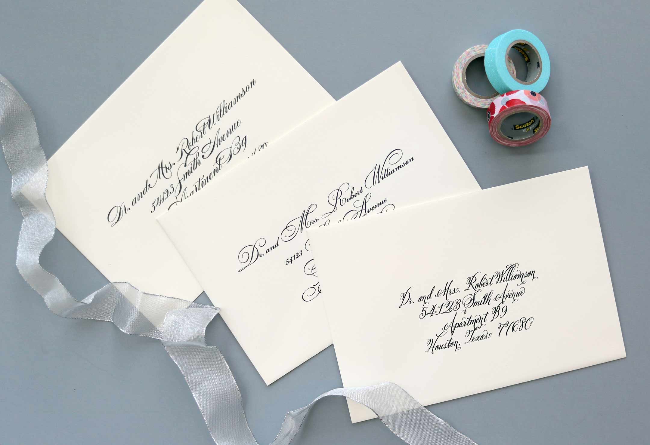 Computer Calligraphy Envelope Addressing Place Cards Houston, Texas