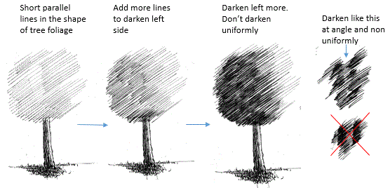 How to Draw Tree Foliage with Pen and Ink How to Draw Tree Foliage with Pen and Ink