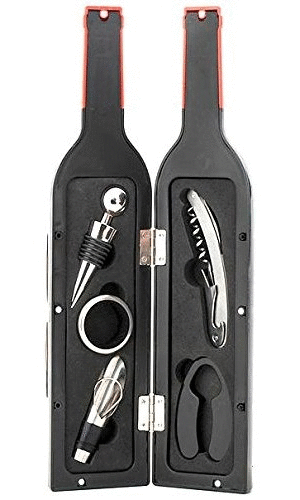Wine Bottle Large: Set De Accesorios Para Vino 5 Pzas. (Ba53L). Artículos De Cocina. Cafebrería El Péndulo