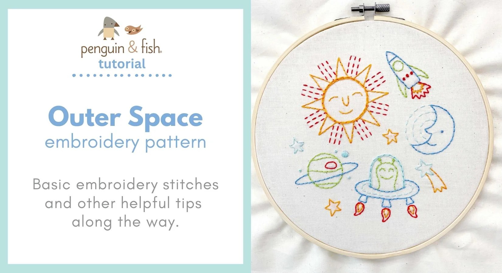 Outer Space Embroidery Pattern stitching tips and tricks
