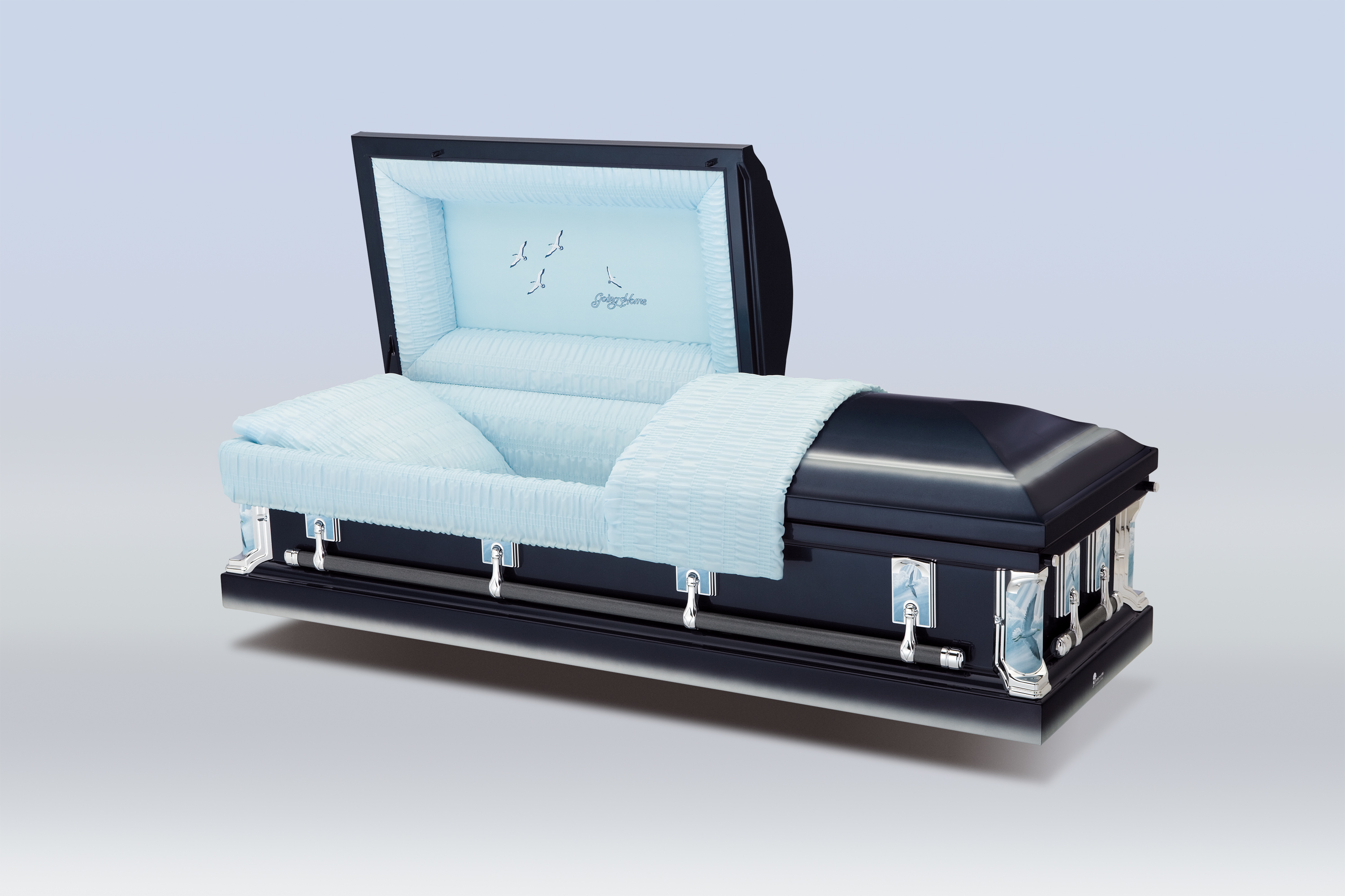 Batesville Antique Blue Casket, 18 Gauge Steel Casket