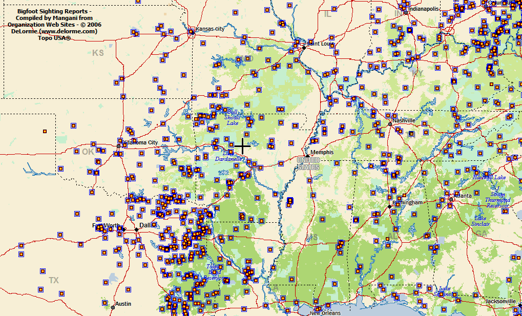 Map Bigfoot Sightings and News