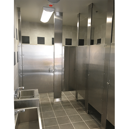 Stainless Steel Toilet Partition in CA Penner Partitions Inc