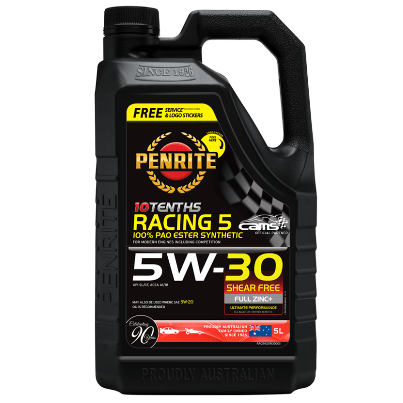10 Tenths Racing 5W30 (100 PAO Ester) Penrite Classic Oils