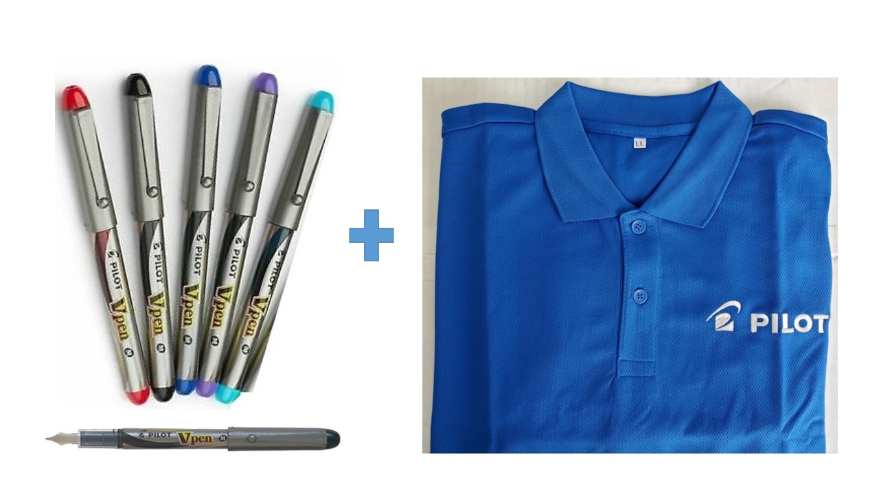 Pilot VPen Disposable Fountain Pen Assorted Colors (Pack of 12 Pcs