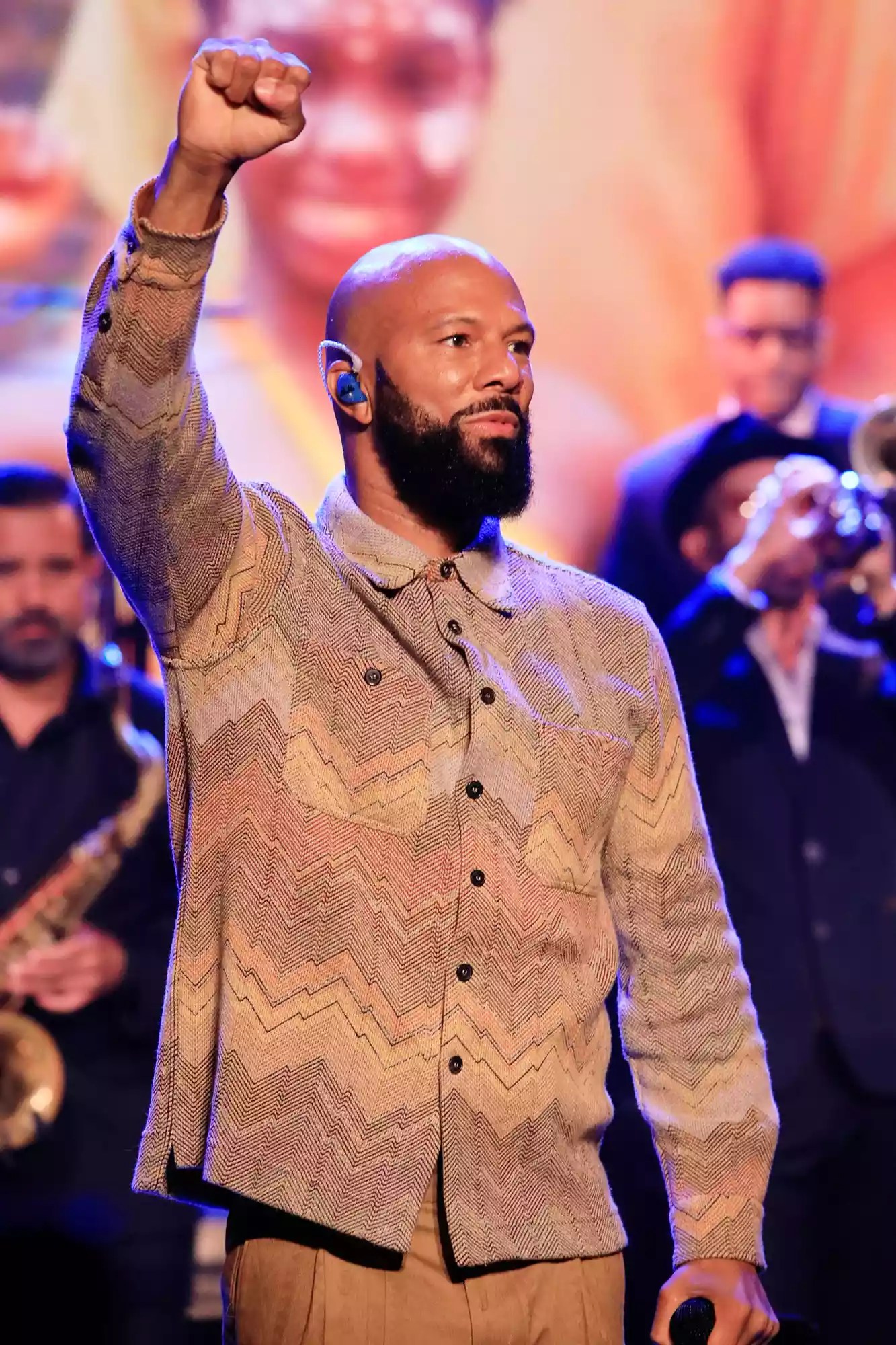 THE TONIGHT SHOW STARRING JIMMY FALLON &ndash; Episode 1504 &ndash; Pictured: Musical guest Common ft. Black Thought &amp; Sean Kuti performs on Thursday, August 19, 2021 -