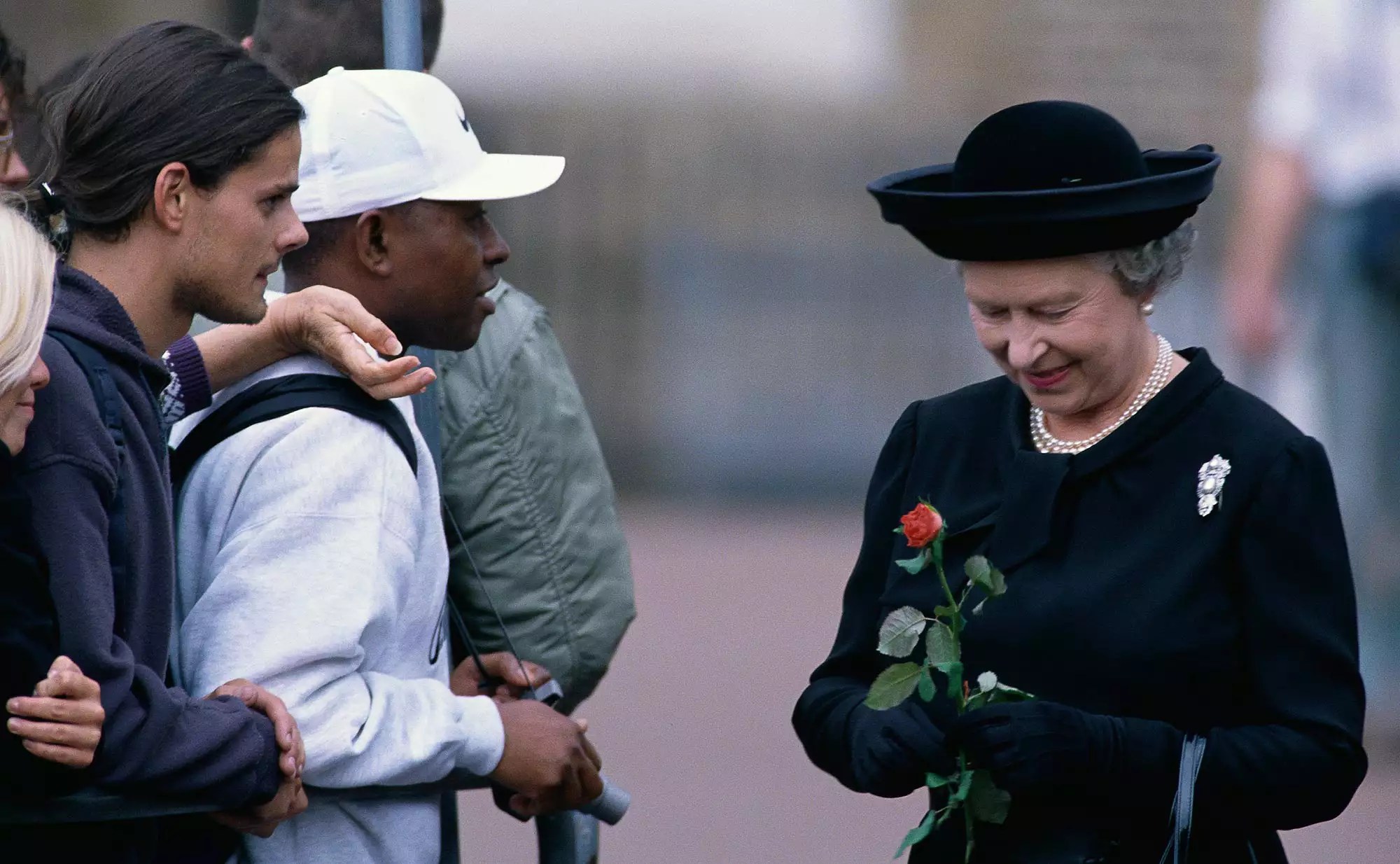 Queen Elizabeth II with Young Mourners