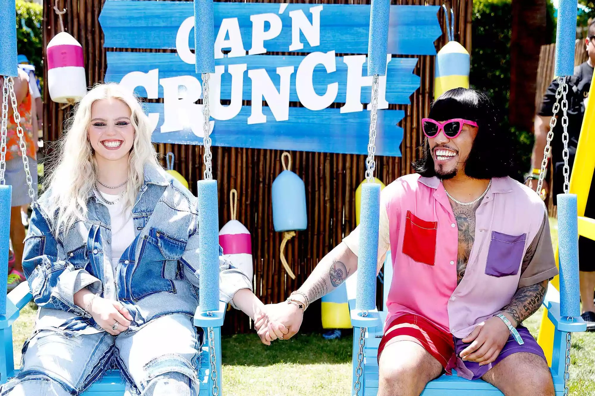 <strong>EXCLUSIVE</strong> Date: April 15th 2023 Photo Credit: MOVI Inc. Reneé Rapp and DJ PEE .WEE (a.k.a. Anderson .Paak) Celebrate Cap’n Crunch’s 60th Birthday at Cap’n’s Cove in Palm Springs,CA. Photo Credit: MOVI Inc.