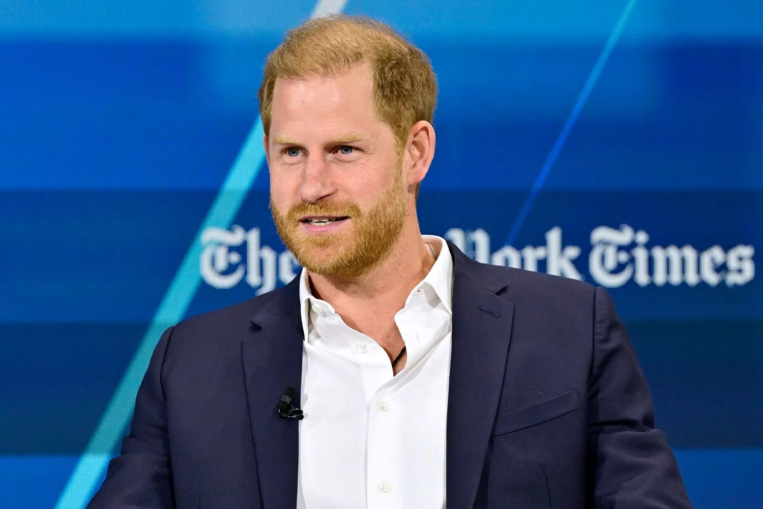 Prince Harry, Duke of Sussex, speaks onstage during The New York Times Dealbook Summit 2024 at Jazz at Lincoln Center on December 04, 2024 in New York City.