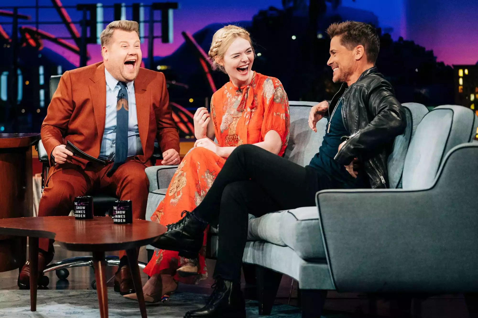 Elle Fanning, Rob Lowe The Late Late Show with James Corden