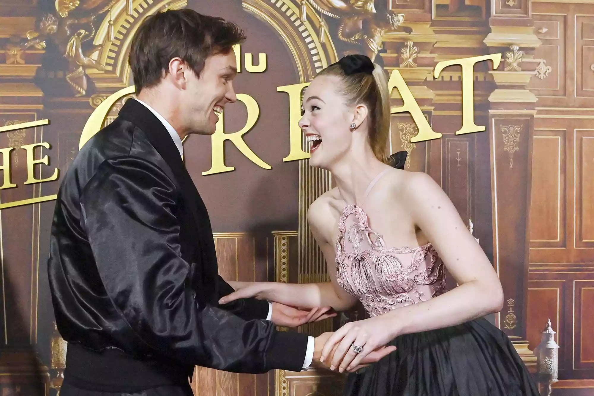 Cast members Nicholas Hoult (L) and Elle Fanning attend Hulu&rsquo;s biographical dramatic comedy TV series &ldquo;The Great&rdquo; at the Sunset Room in the Hollywood section of Los Angeles on Sunday, November 14, 2021. Storyline: A royal woman living in rural Russia during the 18th century is forced to choose between her own personal happiness and the future of Russia, when she marries an Emperor. The Great Premiere, Los Angeles, California - 15 Nov 2021
