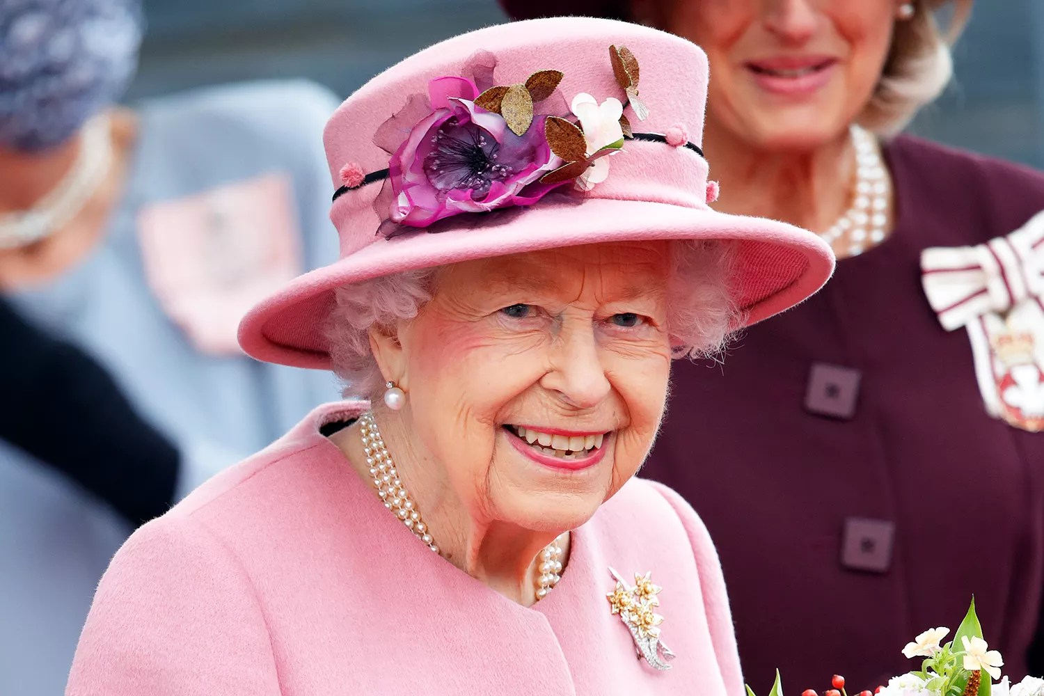 Queen Elizabeth II attends the opening ceremony of the sixth session of the Senedd at The Senedd on October 14, 2021 in Cardiff, Wales.
