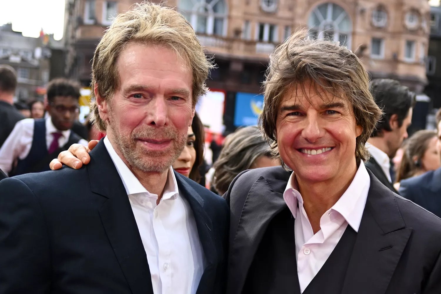 Jerry Bruckheimer and Tom Cruise attending the UK Premiere of &ldquo;Mission: Impossible - Dead Reckoning Part One&rdquo; presented by Paramount Pictures and Skydance, at Odeon Luxe Leicester Square on June 22, 2023 in London, England.