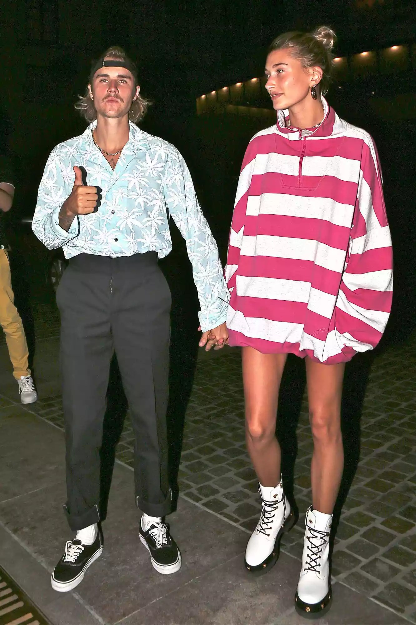 Justin Bieber walks Hailey Baldwin to Mastros restaurant in Beverly Hills
