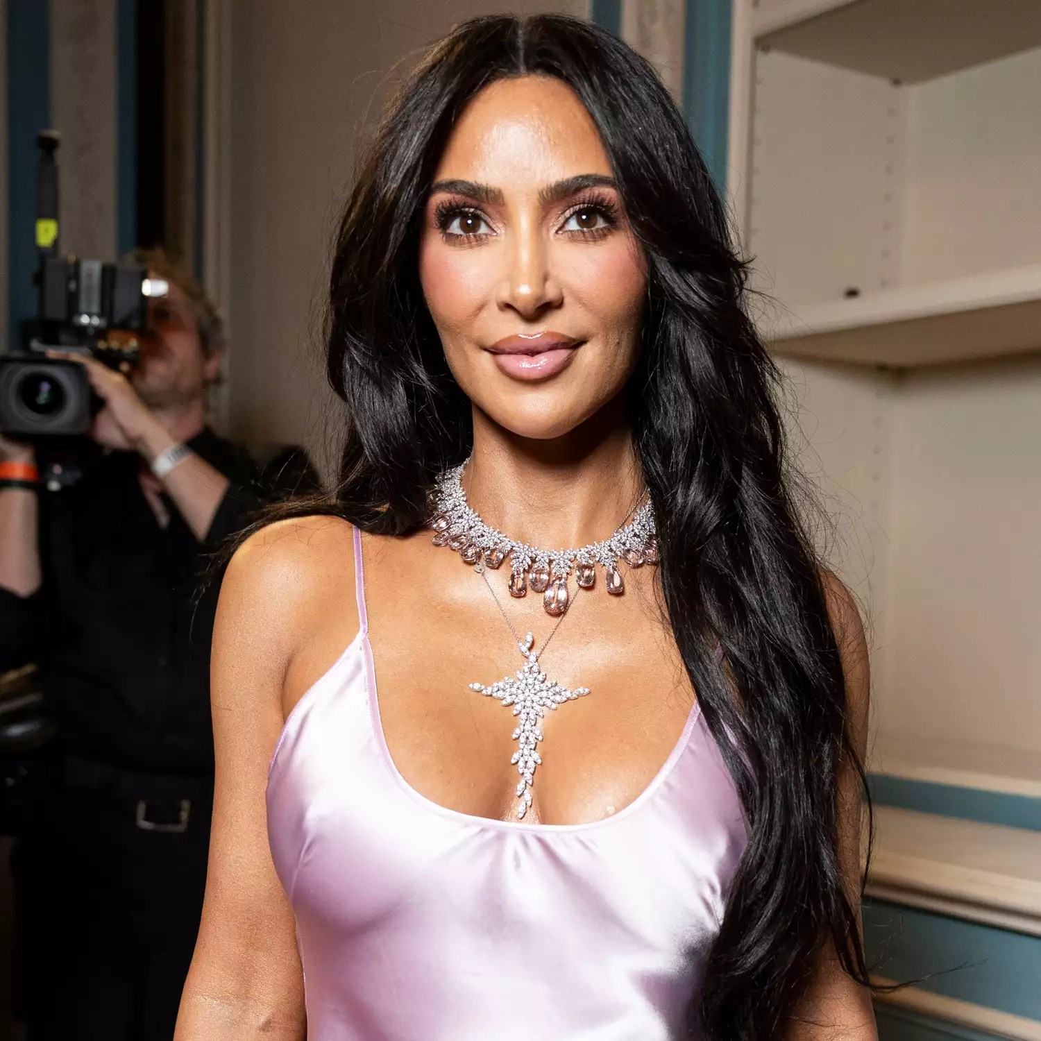 Kim Kardashian at Victoria Beckham Fashion Show In Paris.
