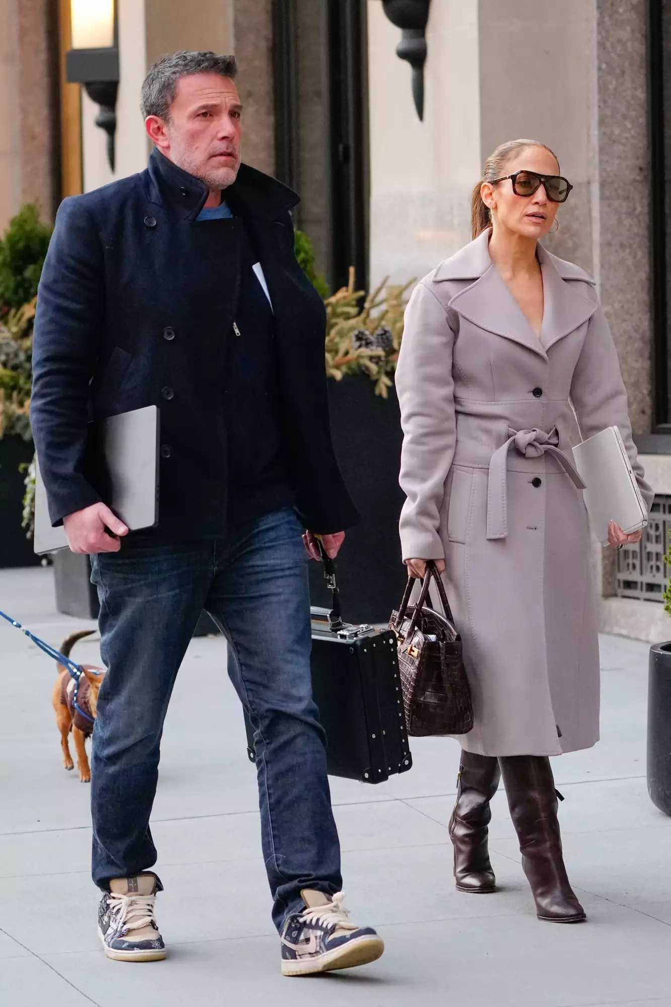 Ben Affleck and Jennifer Lopez are seen on March 29, 2024 in New York City.