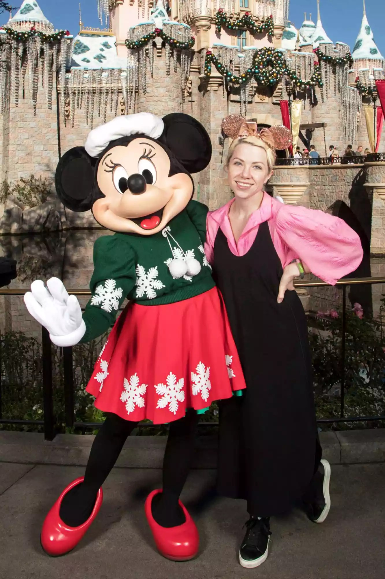 Carly Rae Jepsen with Minnie Mouse at Disneyland Park