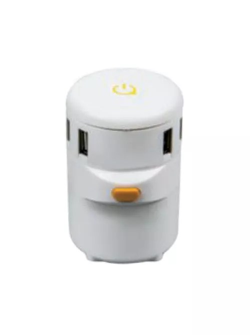 Twist All-In-One One Piece Design Ultra-portable 4A 4-port USB Charger Universal Travel Adapter with Twist-to-change Worldwide UK/US/AU/EU Plugs - White